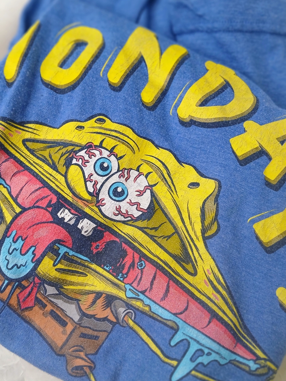 Universal Blue Tee with Yellow Monster Graphic